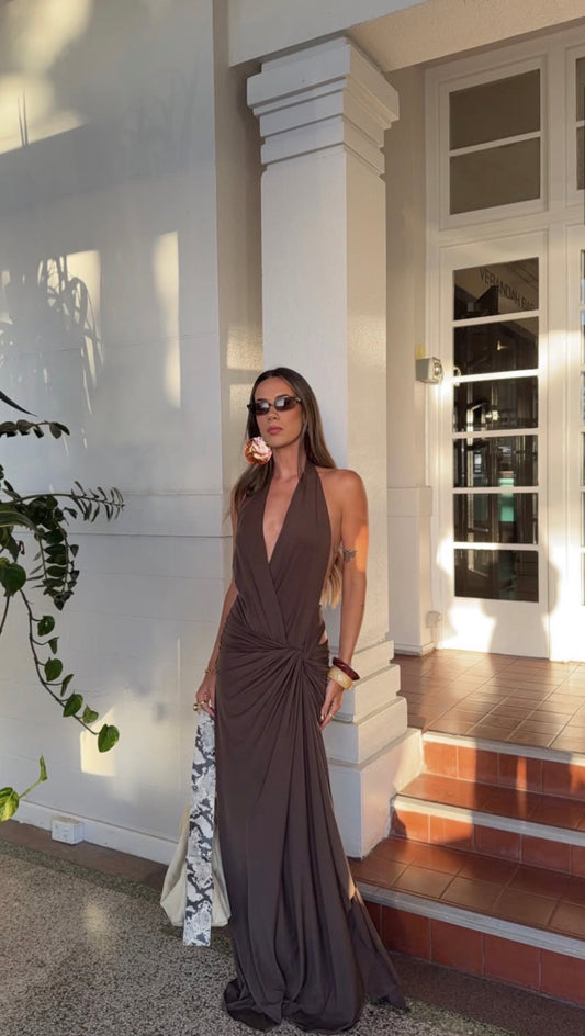 Bec + Bridge Clementine Twist Dress - Milk Chocolate