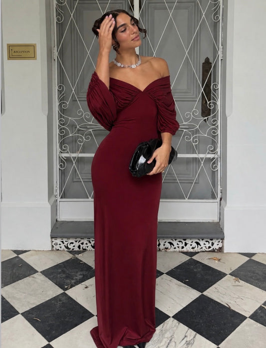 Ance Gria Neve Dress - Burgundy
