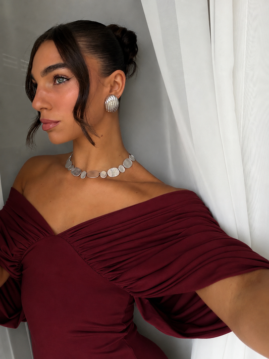 Ance Gria Neve Dress - Burgundy