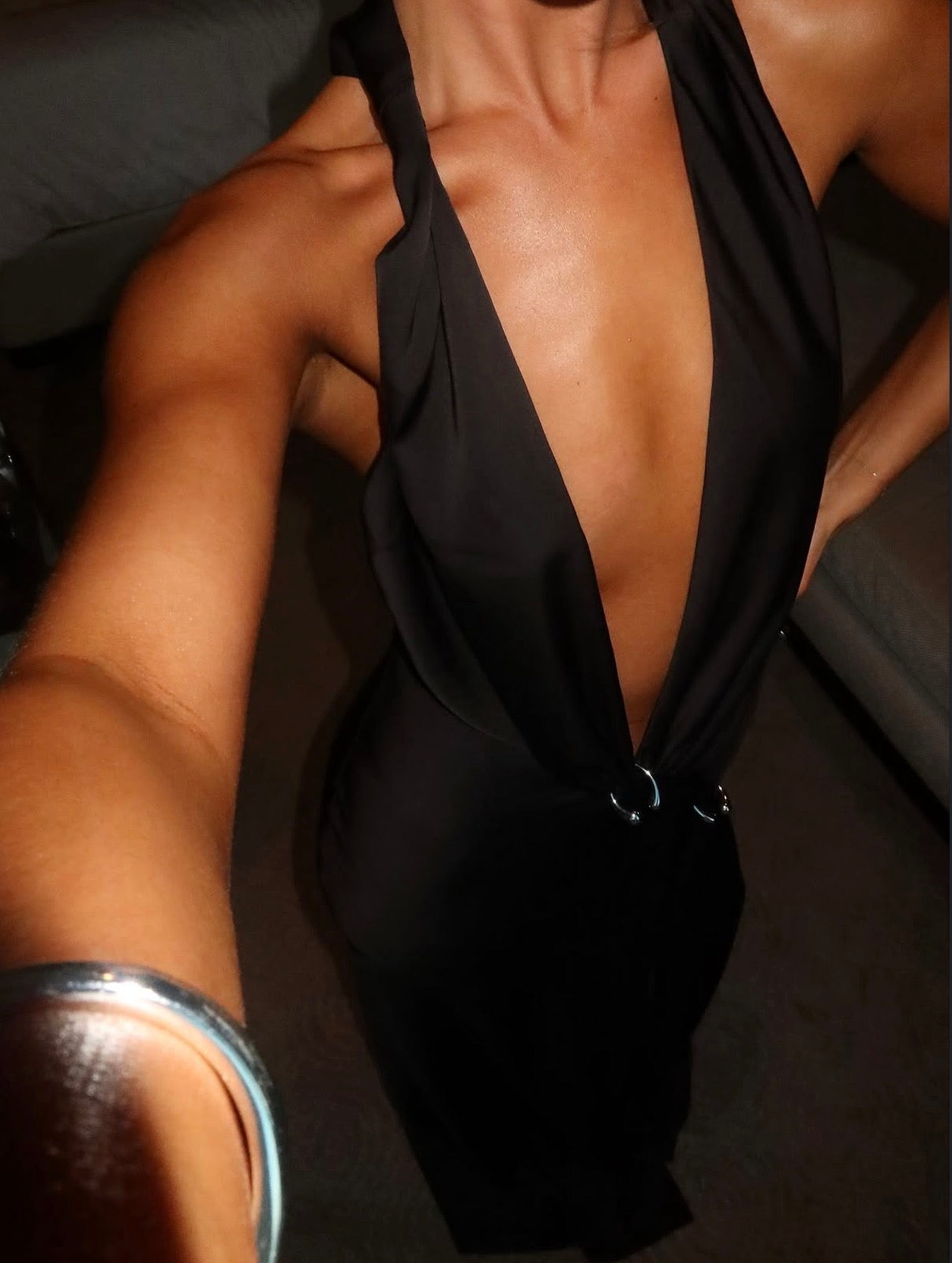 Misha Harlow Satin Dress - Black