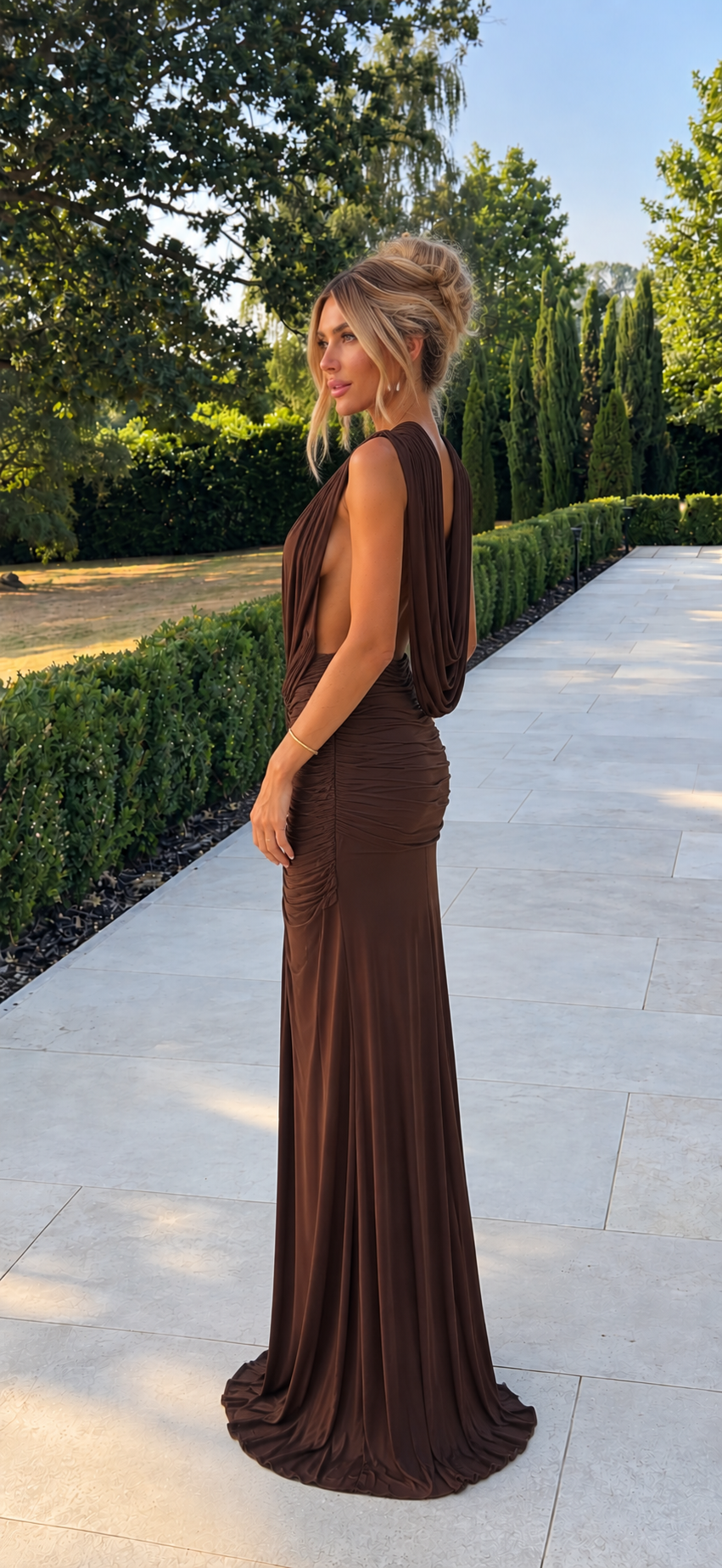 Christopher Esber Ripple Gown - Husk