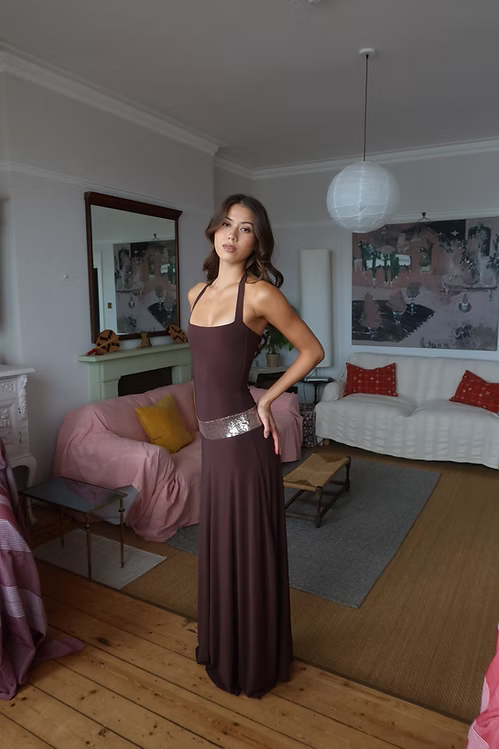 Syl'a'Vie Toscano Maxi Dress - Espresso