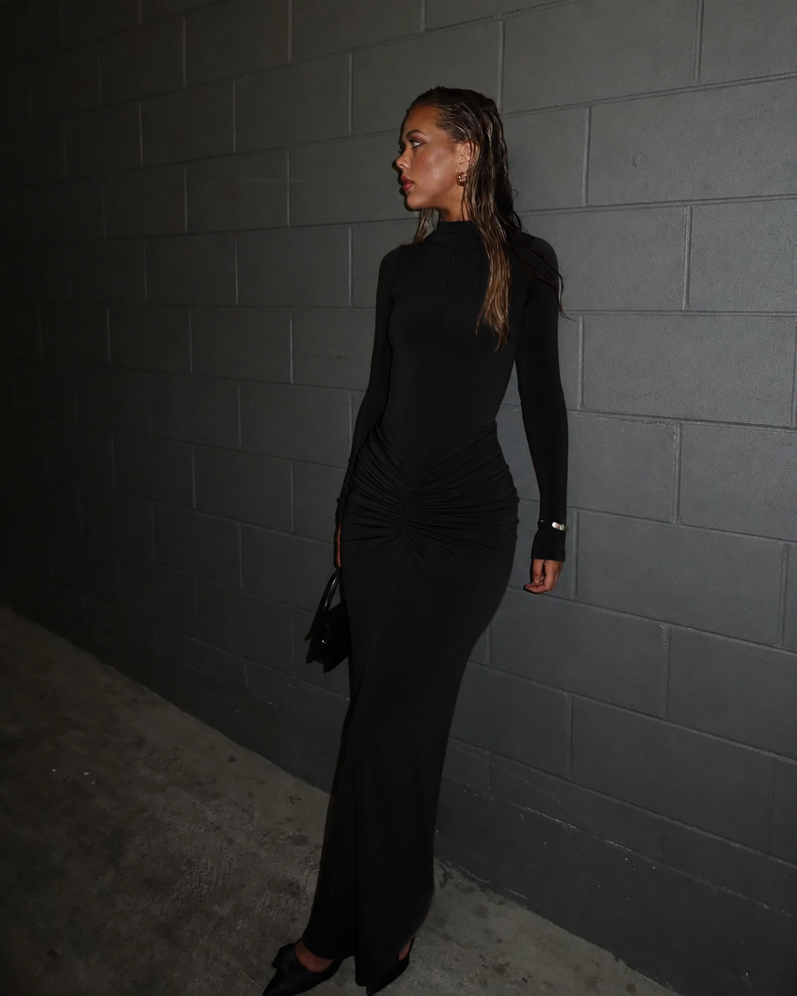 Effi Kats Tia Bodysuit & Kayson Maxi Skirt - Black